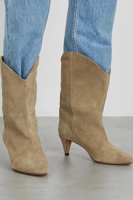 Dernee 65 Taupe Suede Ankle Boots from Isabel Marant