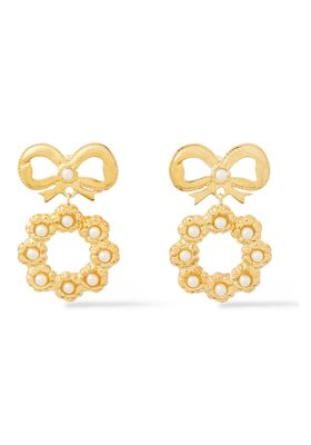 Gold-Tone Faux Pearl Earrings from Simone Rocha
