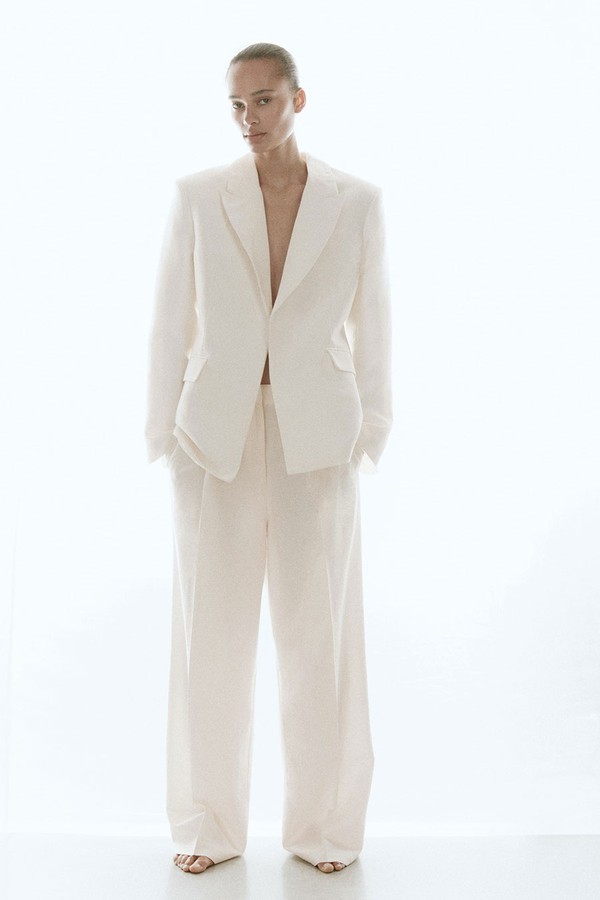 Tailored Linen-Blend Trousers