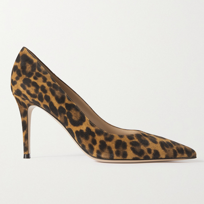 85 Leopard-Print Suede Pumps from Gianvito Rossi