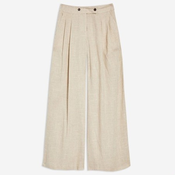 Linen Mix Wide Trousers