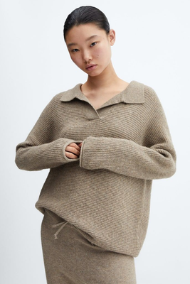 Oversized Polo-Neck Sweater from Mango