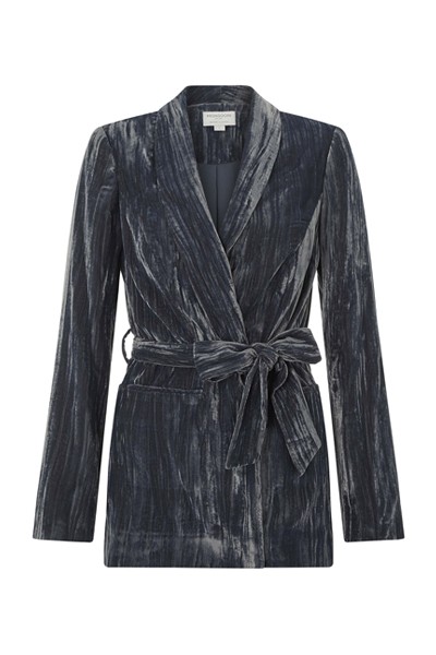 Chitra Crinkle Velvet Tie Jacket