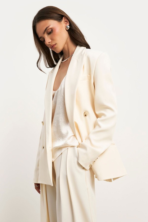 Dropped Waist Double Breasted Blazer from because of alice