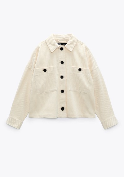 Cropped Corduroy Overshirt from Zara