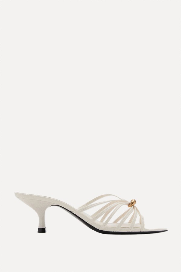Kitten Heel Sandal With Metallic Detail from Mango
