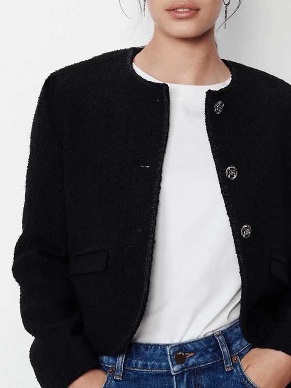 Black Boucle Jacket | FS Collection | SilkFred US