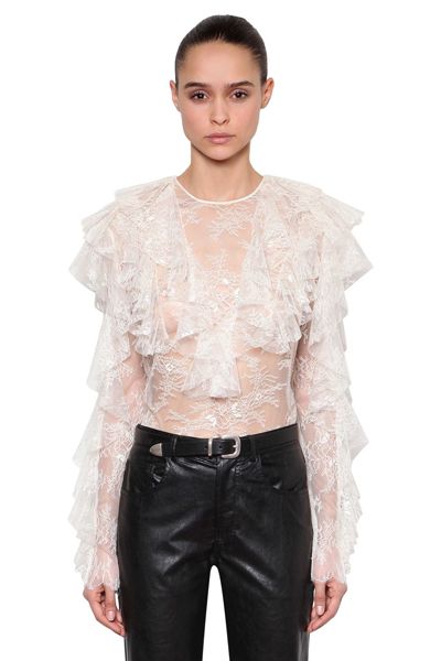 Ruffle Sheer Lace Top from Philosophy Di Lorenzo Serafini