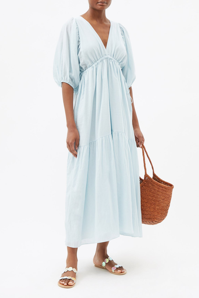 Magellan Empire-Waist Organic-Cotton Hopsack Dress from Loup Charmant