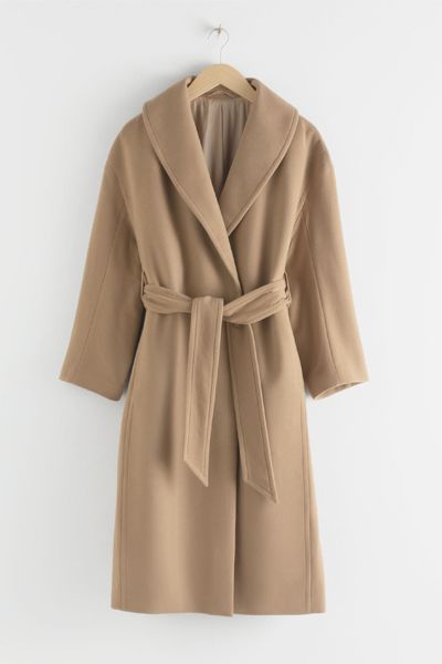 Belted Wool Blend Long Coat from & Other Stories