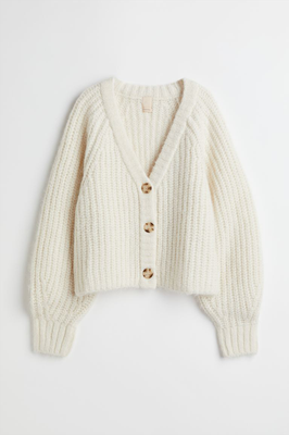 Rib-Knit Wool-Blend Cardigan from H&M