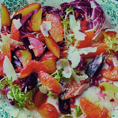 Beetroot, Blood Orange, Pomegranate & Goat’s Cheese Salad