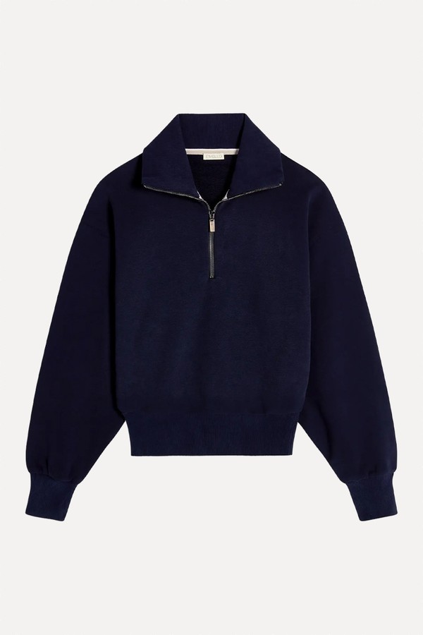 Quarter-Zip Funnel-Neck Sweatshirt