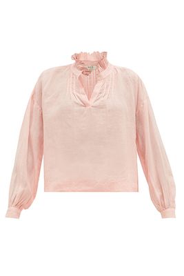 Lucy Ruffled Ramie Blouse from SEA