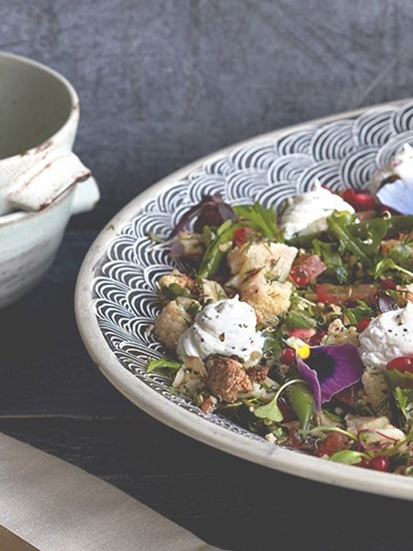 Brussels Sprouts Salad with Vegan Bacon & Chestnut Cashew Cream