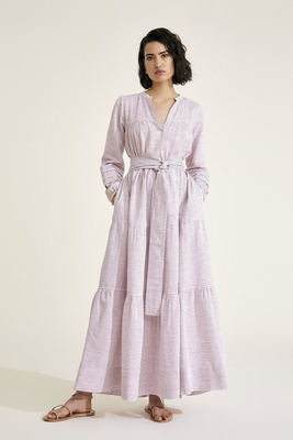 Emilie Stripe Linen Weave Dress