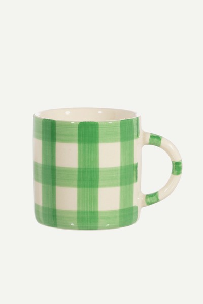 Green Gingham Mug from Sass & Belle