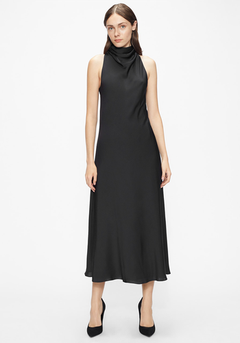 Cowl Neck Sleeveless Midi Dress