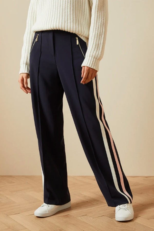 Mayble Side Stripe Wide Leg Trousers