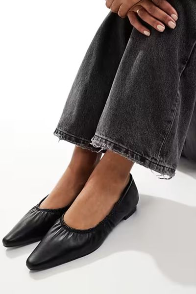 Wide Fit Ruched Pointed Toe Ballet Flats from Glamorous