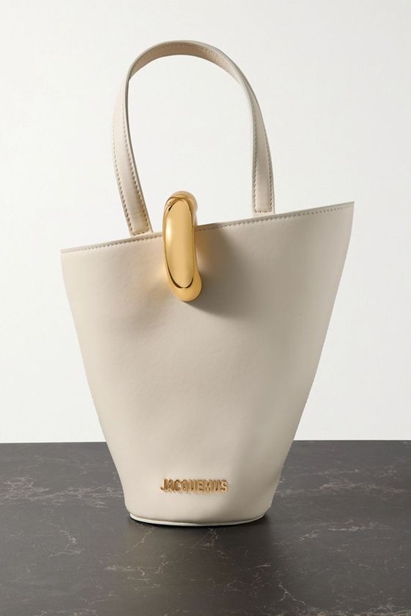 Le Petit Bambola Embellished Asymmetric Leather Tote from Jacquemus