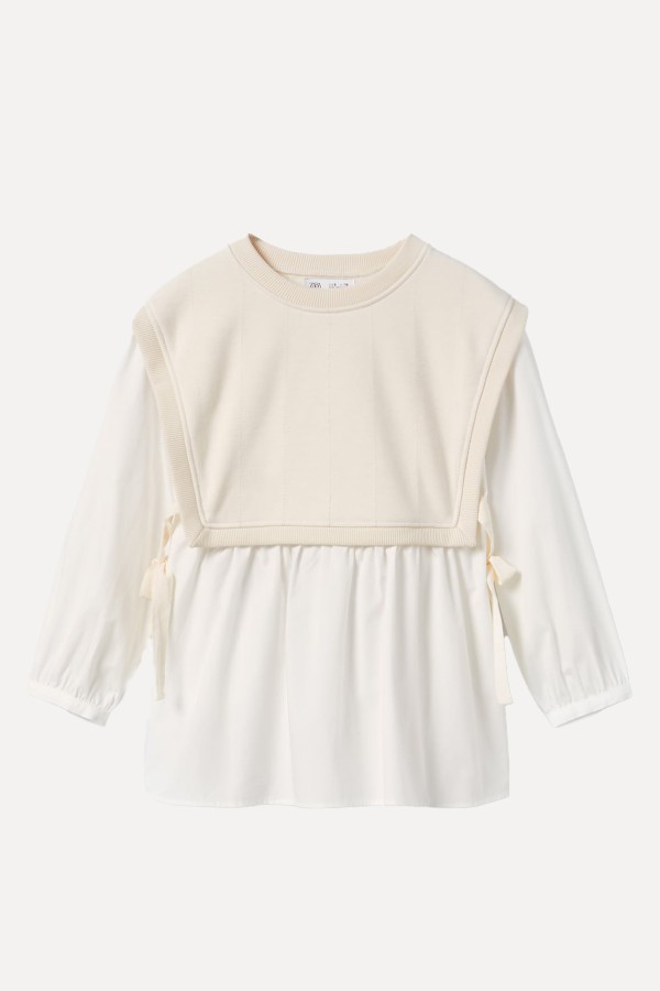 Shirt With Contrast Vest from Zara