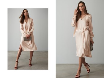 Ray Satin Long Line Shirt Dress, £135 (was £225)