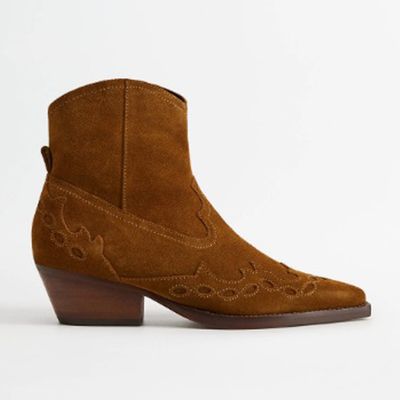 Leather Western Ankle Boots from Mango
