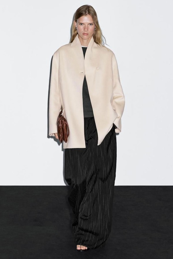 Wool Blend High Neck Coat