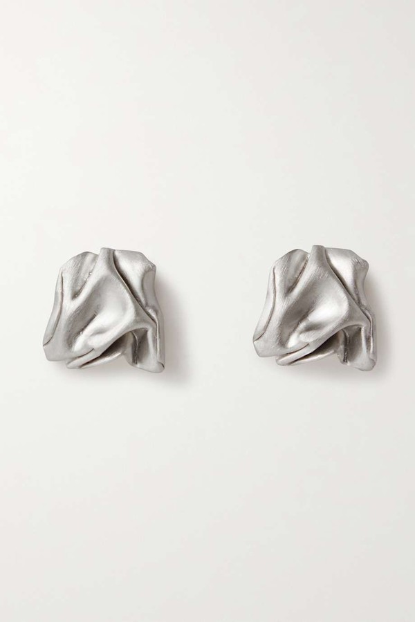 Notsobig Scrunch Recycled Sterling Silver Earrings from Completedworks
