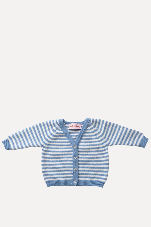 Stripy Cashmere Baby Cardigan from Rosie Sugden