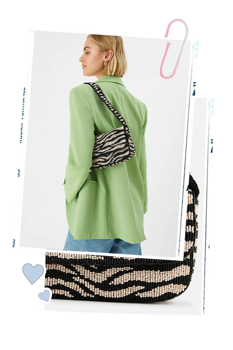 Zebra Beaded Clutch Bag, £55 | Accessorize