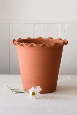Wavy Edge Terracotta Pot from Straw London