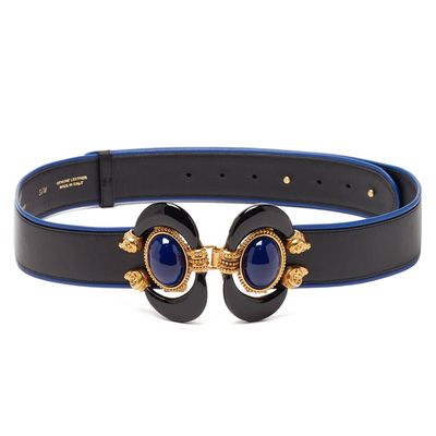 Aries Cabochon-Embellished Leather Belt from Sonia Petroff
