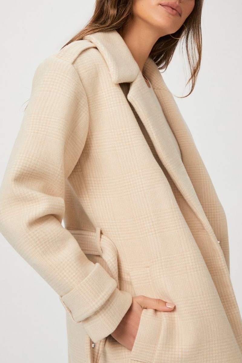 Derenne Coat- Ivory/Light Tan