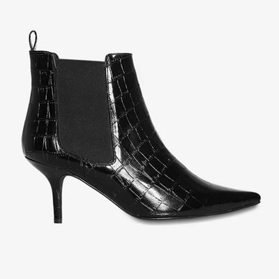 Stevie Boots Black Croco Boots from Anine Bing