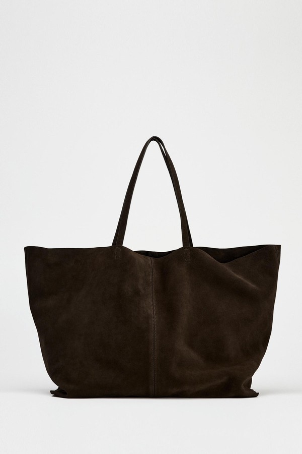 Suede Maxi Tote Bag
