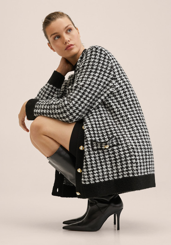 Patri Houndstooth Cardigan from Mango