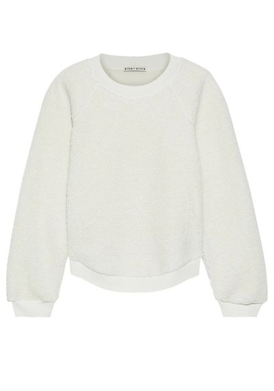 Calvin Jersey-Paneled Fleece Sweatshirt from Alice & Olivia