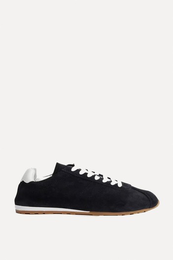 Unlined Suede Lace Up Trainers