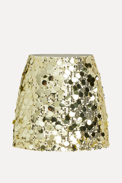 Sequin Mid Waist Mini Skirt from Cider