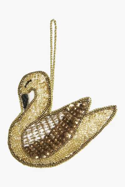 Royal Fairytale Beaded Swan Tree Decoration