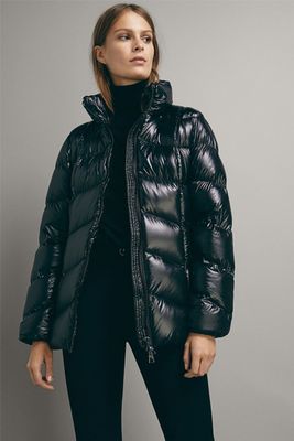 Down Jacket With Belt from Massimo Dutti
