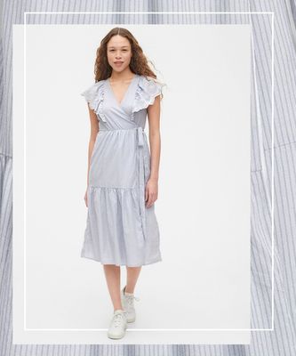 Flutter Sleeve Midi Wrap Dress, £25.99 (was £64.99)