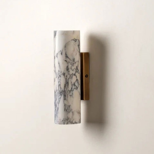 Calla Calacatta Marble & Aged Brass Wall Light from Lights & Lamps