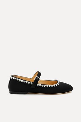 Audrey Crystal-Embellished Satin Ballet Flats from Mach & Mach