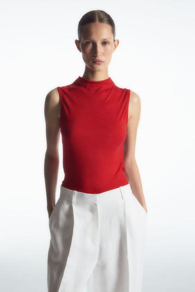 High-Neck Sleeveless Tank Top  from COS