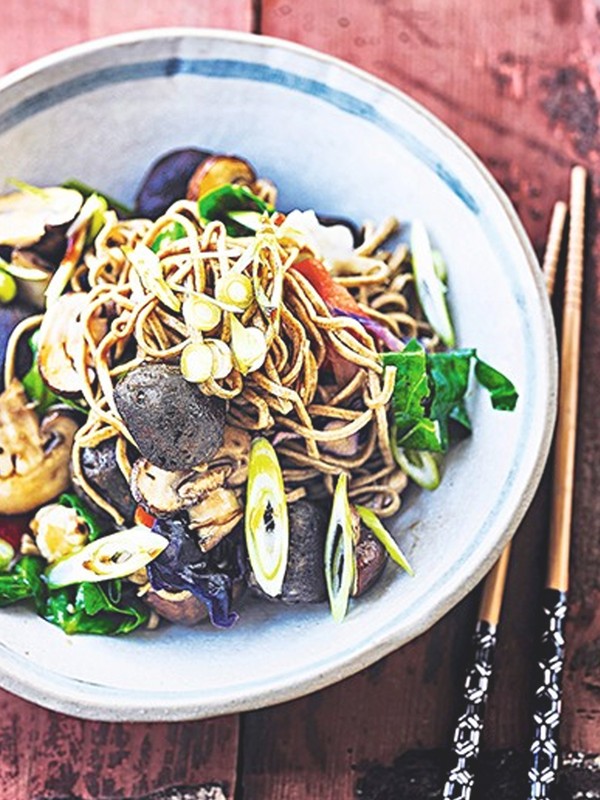 Mushroom Miso Stir-Fried Noodles