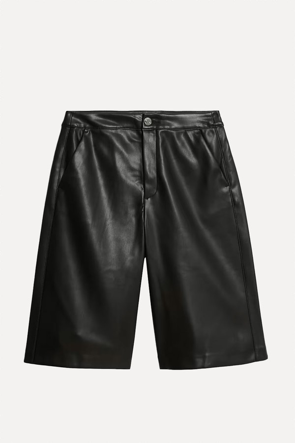 Faux Leather High Waisted Knee Length Bermuda Shorts from Marks & Spencer