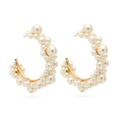 Small Pearl-Daisy Hoop Earrings from Simone Rocha